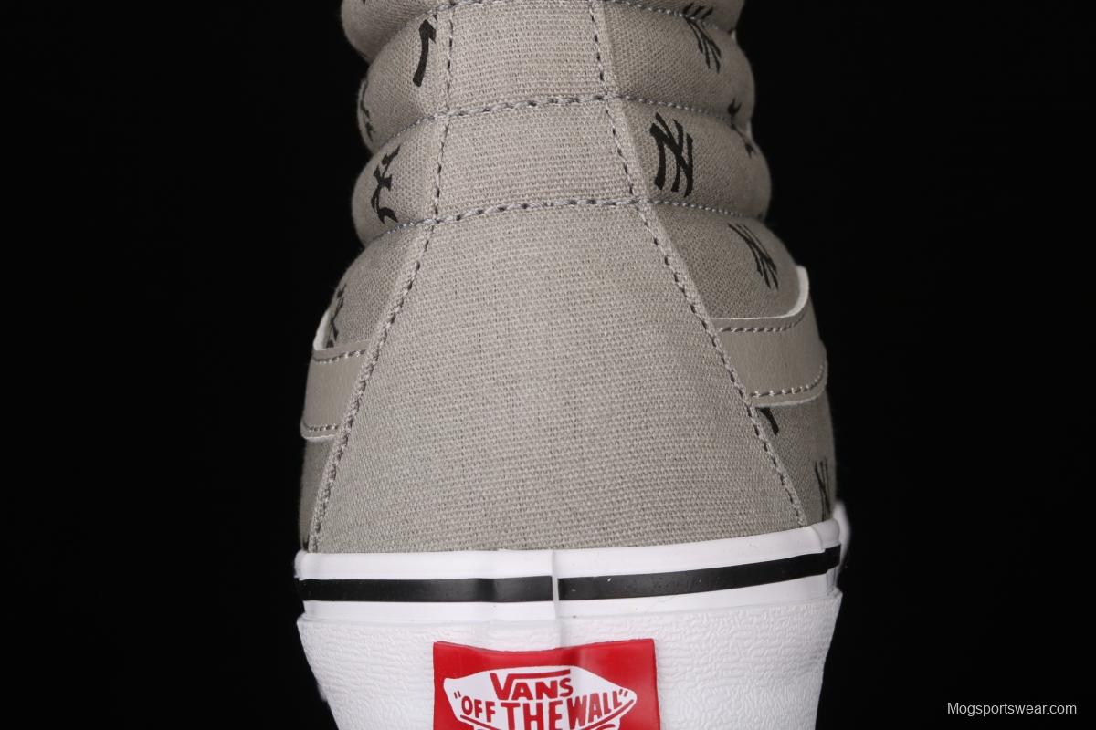 Vans Sk8-Hi Vlt Lx YaNIKEes Yankees co-branded high-top casual canvas shoes VN0A4CS5W43