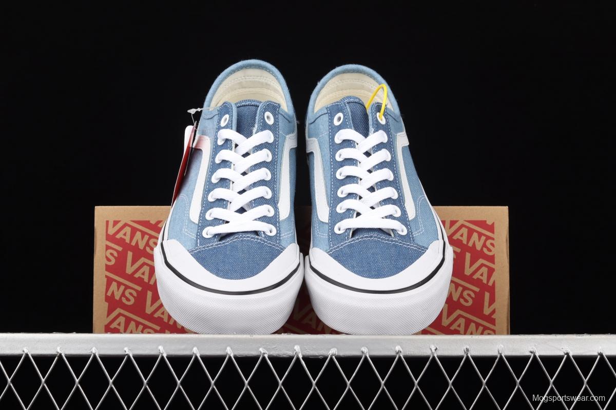 Vans Style 36 half-moon Baotou water wash color denim blue ultra-thin canvas vulcanized board shoes VN0A38G1Q70