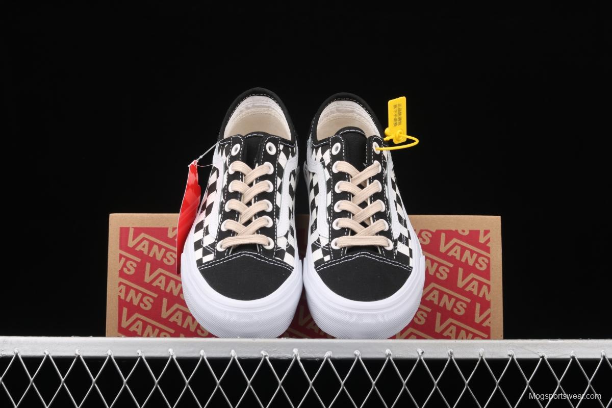 Vans Style 36 black and white checkerboard low upper board shoes sports shoes VN0A3MVL42E