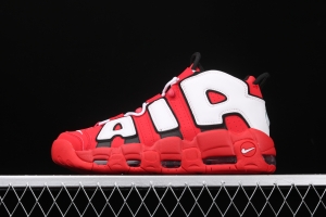 NIKE Air More Uptempo 96 QS Hoop Pack Pippen original series classic high street leisure sports culture basketball shoes red, white and black bull CD9402-600