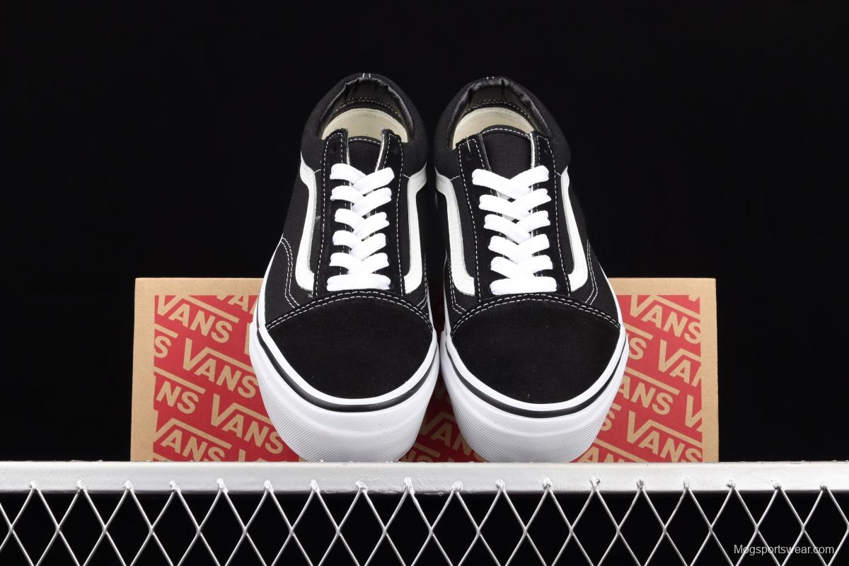 Vans Old Skool Platform classic OS black and white thick-soled low-upper shoes VN0A3B3UY28