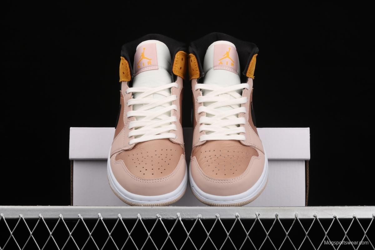 Air Jordan 1 Mid milk tea orange Zhongbang basketball shoes DD2224-200