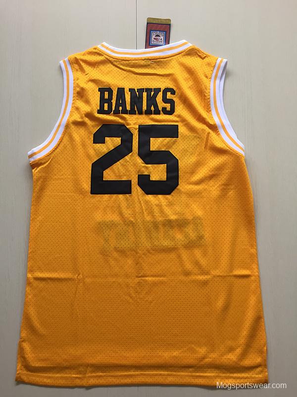 The Fresh Prince of Bel-Air Alfonso Ribeiro Carlton Banks Bel-Air Academy Yellow Basketball Jersey