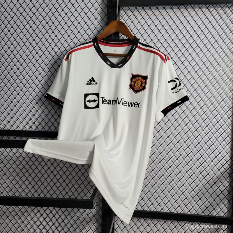 22/23Manchester United Away White Jersey