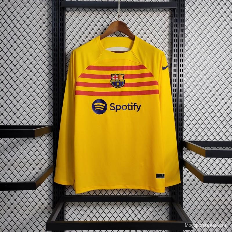 22/23  Barcelona Forth Yellow Long Sleeve Jersey