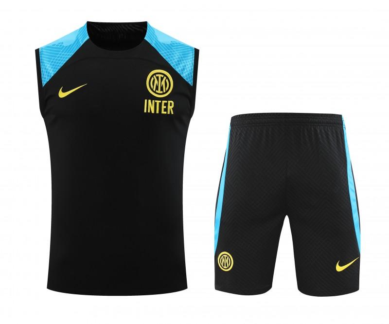 23-24 Inter Milan Black/Blue Vest Jersey+Shorts