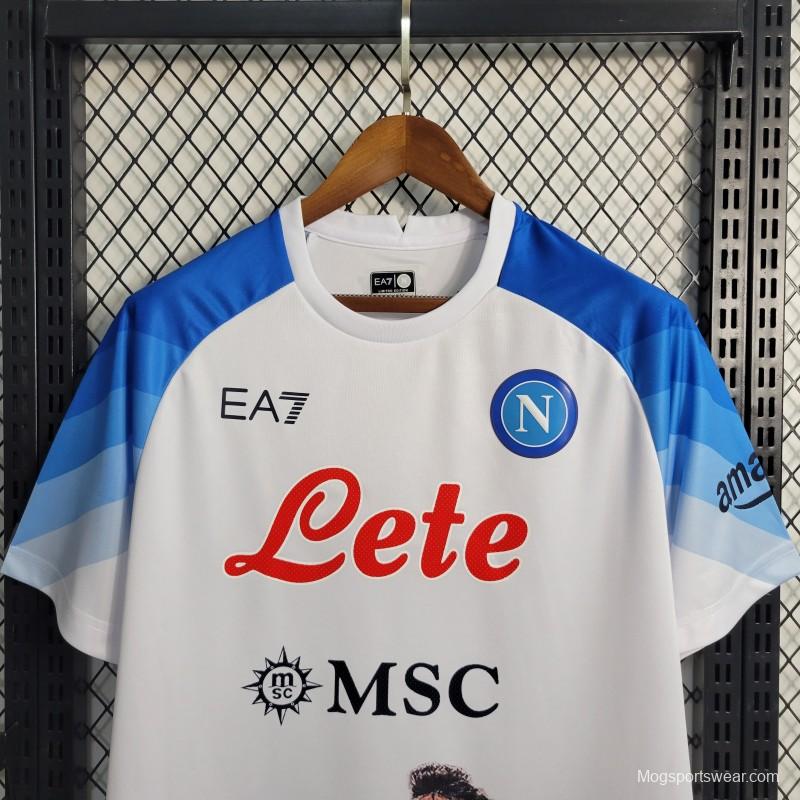 23-24 SSC Napoli Face Game Lozano White Jersey