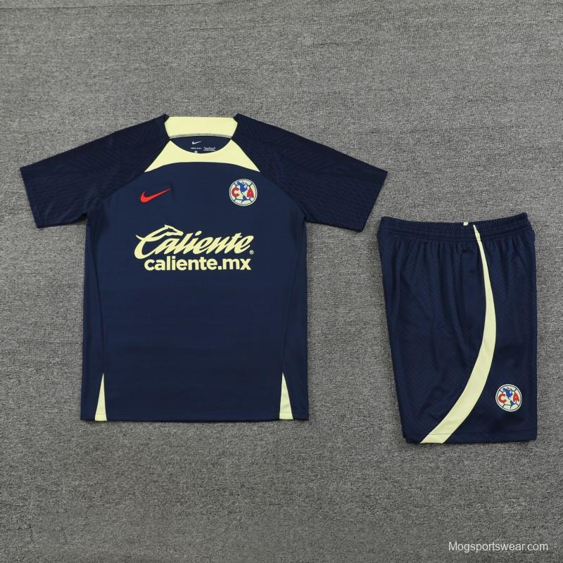 24/25 Club America Navy Short Sleeve Jeresy+Shorts