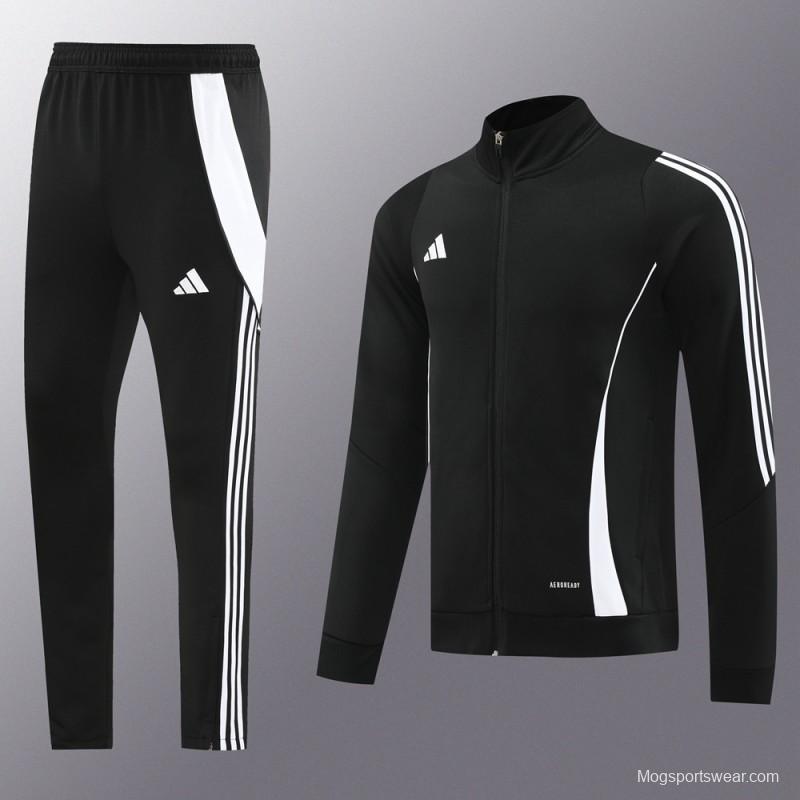 2024 Adidas Black/White Full Zipper Jacket+Pants