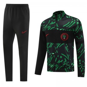 2024 Nigeria Black/Green Full Zipper Jacket +Long Pants