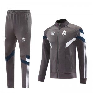 24/25 Real Madrid Grey Full Zipper Jacket +Long Pants