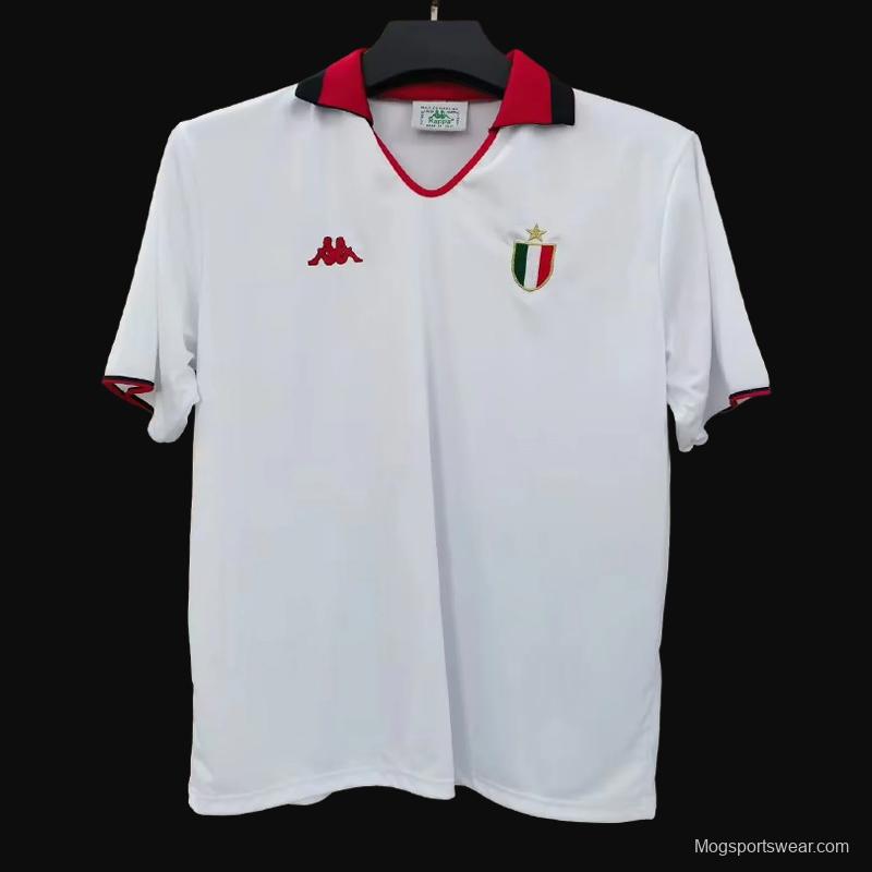 Retro 88/89 AC Miilan Away White Champion League Jersey